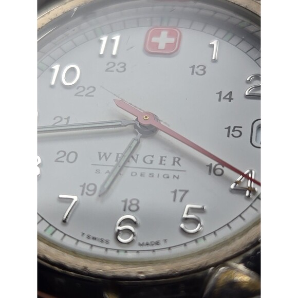 Wenger SAK Design Swiss Army Field Watch Quartz Date 100M White Dial New Battery - Picture 5 of 15